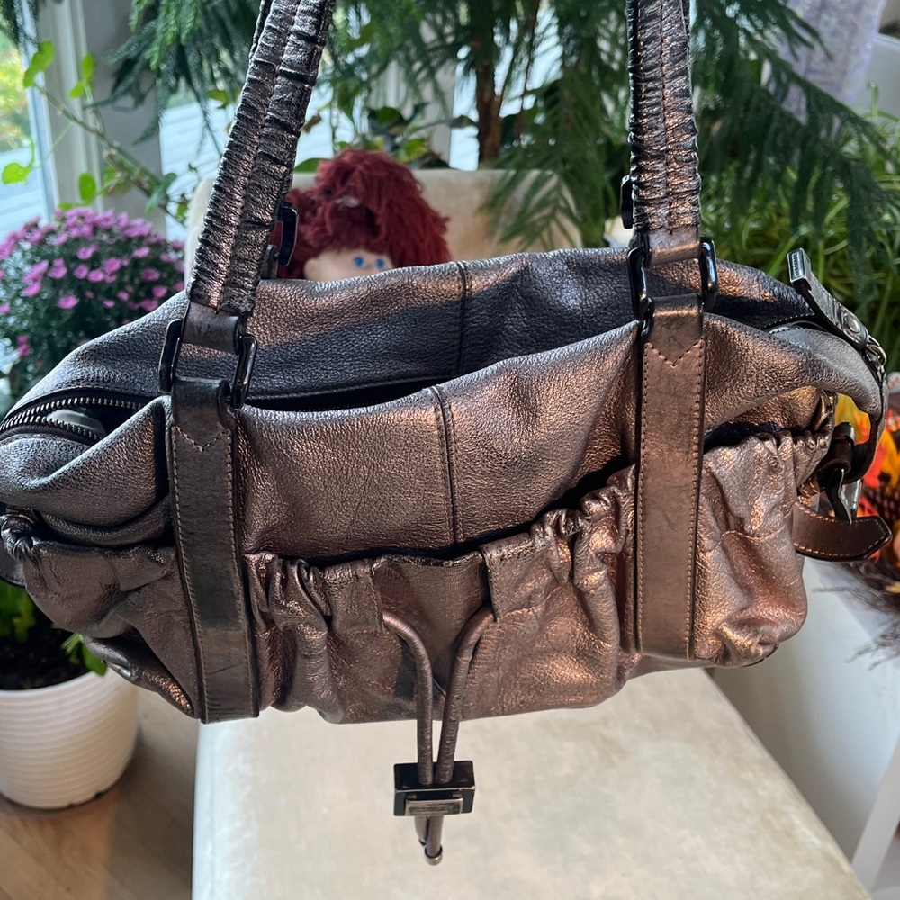 Flash Sale🦃🦃🦃Vintage Bronze Metallic Handbag Satchel - Picture 4 of 8